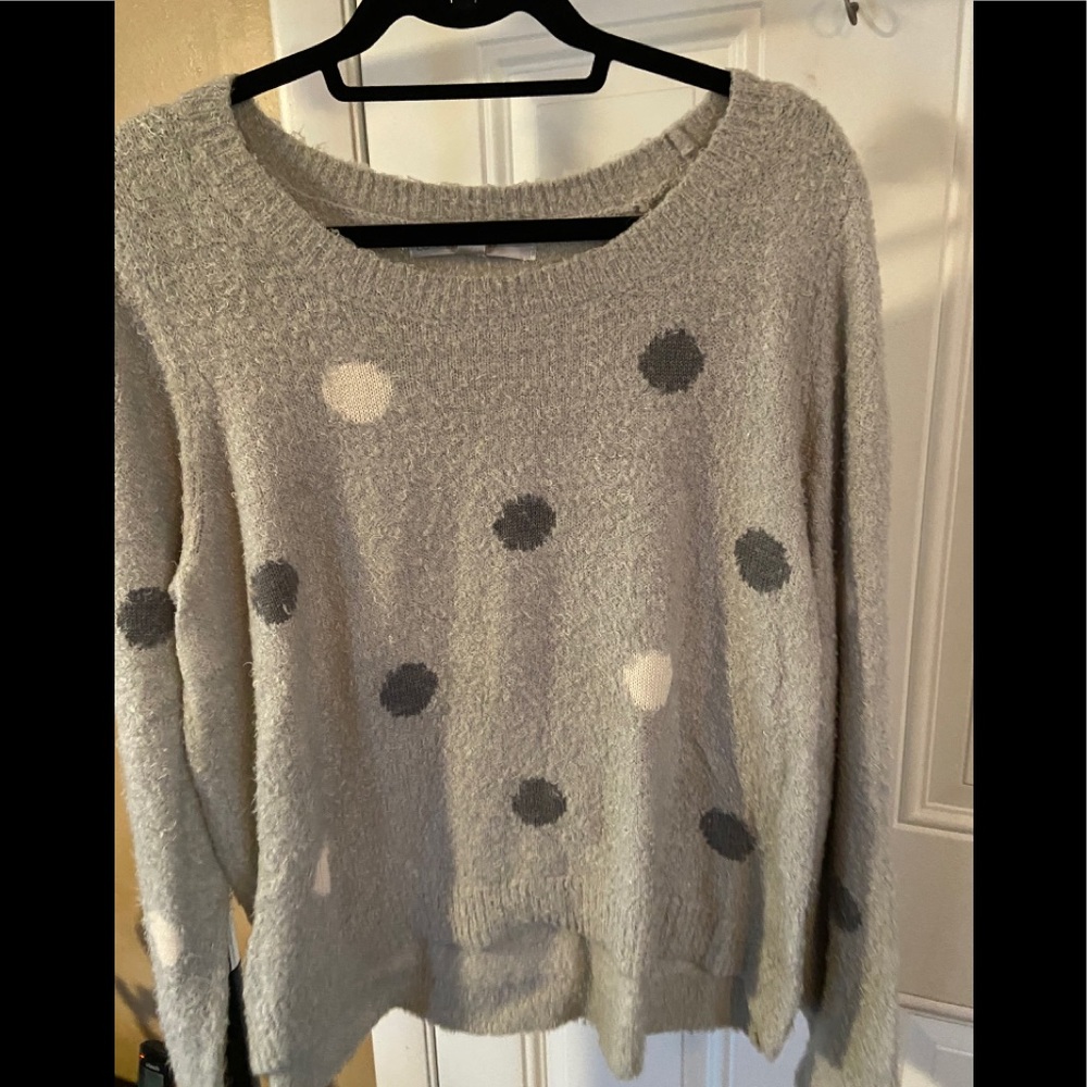 Lauren Conrad Fuzzy Polka Dot Sweater